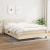 Pat continental cu saltea, crem, 140x200 cm, material textil GartenMobel Dekor