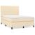 Pat box spring cu saltea, crem, 140x200 cm, textil GartenMobel Dekor