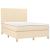 Pat continental cu saltea, crem, 140x200 cm, material textil GartenMobel Dekor