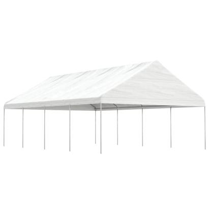 Foișor cu acoperiș, alb, 8,92x5,88x3,75 m, polietilenă GartenMobel Dekor