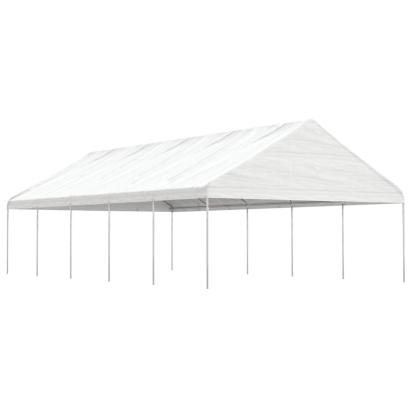 Foișor cu acoperiș, alb, 11,15x5,88x3,75 m, polietilenă GartenMobel Dekor