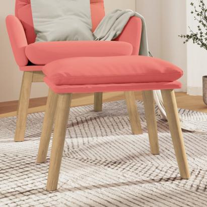 Taburet, roz, 45x29,5x35 cm, catifea GartenMobel Dekor