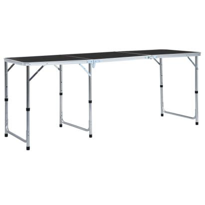 Masă de camping pliabilă, gri, 180 x 60 cm, aluminiu GartenMobel Dekor
