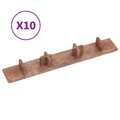 Capace de capăt pardoseală terasă, 10 buc., maro, plastic GartenMobel Dekor