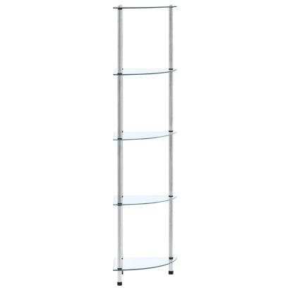 Raft cu 5 niveluri transparent, 30x30x130 cm, sticlă securizată GartenMobel Dekor