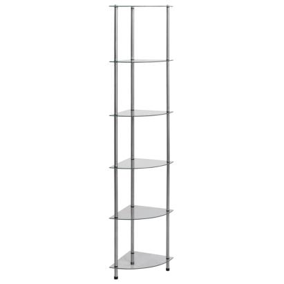 Raft cu 6 niveluri transparent, 30x30x160 cm, sticlă securizată GartenMobel Dekor