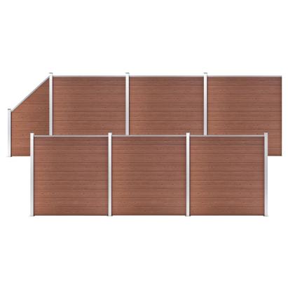 Set panouri gard, 6 pătrate + 1 oblic, maro, 1138x186 cm, WPC GartenMobel Dekor