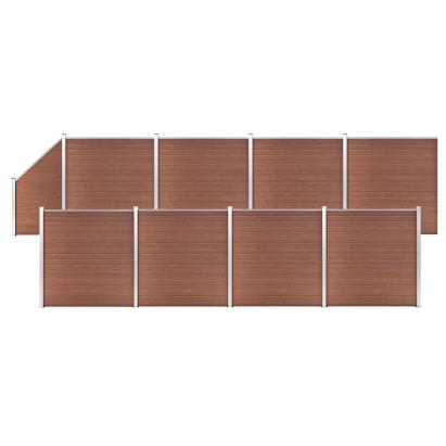 Set panouri gard, 8 pătrate + 1 oblic, maro, 1484x186 cm, WPC GartenMobel Dekor