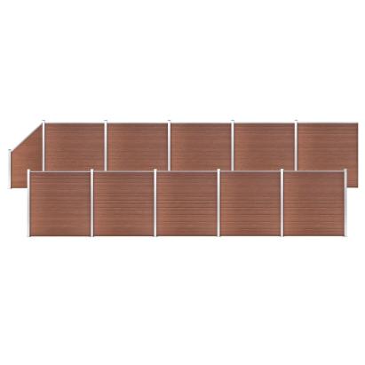 Set panouri gard, 10 pătrate + 1 oblic, maro, 1830x186 cm, WPC GartenMobel Dekor