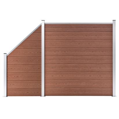 Set panouri gard, 1 pătrat + 1 oblic, maro, 273x186 cm, WPC GartenMobel Dekor