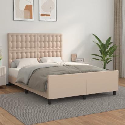 Cadru de pat cu tăblie, cappuccino, 140x200 cm, piele ecologică GartenMobel Dekor