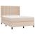 Pat box spring cu saltea, cappuccino, 140x190cm piele ecologică GartenMobel Dekor