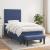 Pat box spring cu saltea, albastru, 90x190 cm, textil GartenMobel Dekor