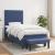 Pat box spring cu saltea, albastru, 90x200 cm, textil GartenMobel Dekor