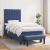 Pat box spring cu saltea, albastru, 90x200 cm, textil GartenMobel Dekor