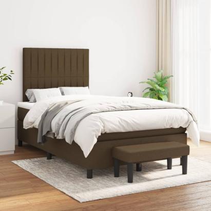 Pat box spring cu saltea, maro închis, 120x200 cm, textil GartenMobel Dekor