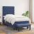 Pat box spring cu saltea, albastru, 80x200 cm, textil GartenMobel Dekor