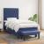 Pat box spring cu saltea, albastru, 90x190 cm, textil GartenMobel Dekor