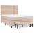 Pat box spring cu saltea, cappuccino, 140x190cm piele ecologică GartenMobel Dekor