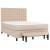Pat box spring cu saltea, cappuccino, 140x200cm piele ecologică GartenMobel Dekor