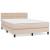 Pat box spring cu saltea, cappuccino, 140x200cm piele ecologică GartenMobel Dekor
