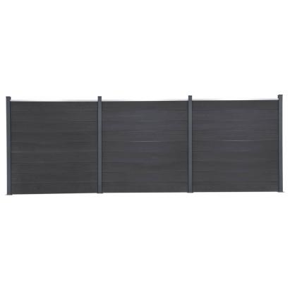 Set panouri pentru gard, gri, 526x186 cm, WPC GartenMobel Dekor