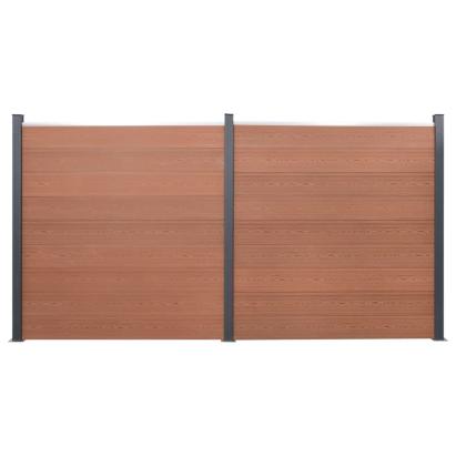 Set panouri pentru gard, maro, 353x186 cm, WPC GartenMobel Dekor