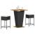Set mobilier bar de grădină cu perne, 3 piese, negru, poliratan GartenMobel Dekor
