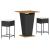 Set mobilier bar de grădină cu perne, 3 piese, negru, poliratan GartenMobel Dekor