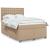 Pat box spring cu saltea, cappuccino, 140x190cm piele ecologică GartenMobel Dekor