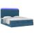Cadru pat otoman cu saltele Albastru închis 180x200cm catifea GartenMobel Dekor