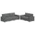 Set de canapele cu perne, 2 piese, gri închis, textil GartenMobel Dekor