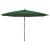 Umbrelă de soare de grădină, stâlp din lemn, verde, 400x273 cm GartenMobel Dekor