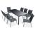 Set mobilier de exterior, 9 piese, negru, oțel GartenMobel Dekor