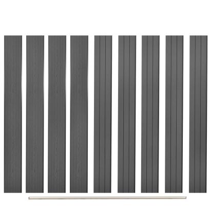 Plăci de schimb pentru gard, 9 buc., gri, 170 cm, WPC GartenMobel Dekor