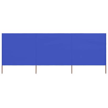 Paravan anti-vânt cu 3 panouri, azur, 400 x 80 cm, textil GartenMobel Dekor