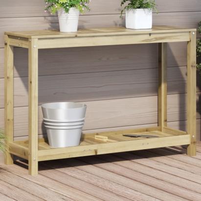 Masă de plantare cu raft, 108x35x75 cm, lemn de pin tratat GartenMobel Dekor