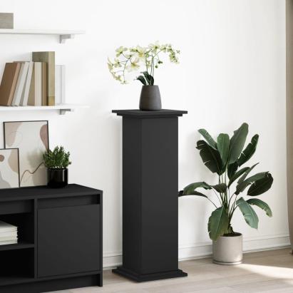 Suport prezentare cu depozitare negru 31x30x90cm lemn prelucrat GartenMobel Dekor