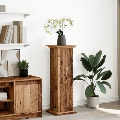 Suport prezentare cu depozitare lemn vechi 31x30x90cm lemn GartenMobel Dekor