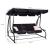 Balansoar gradina, 4 locuri, negru, 220x120x162 cm, functie pat, Linda GartenVIP DiyLine
