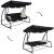 Balansoar gradina, 4 locuri, negru, 220x120x162 cm, functie pat, Linda GartenVIP DiyLine