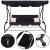 Balansoar gradina, 4 locuri, negru, 220x120x162 cm, functie pat, Linda GartenVIP DiyLine