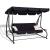 Balansoar gradina, 4 locuri, negru, 220x120x162 cm, functie pat, Linda GartenVIP DiyLine