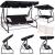 Balansoar gradina, 4 locuri, negru, 220x120x162 cm, functie pat, Linda GartenVIP DiyLine