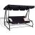 Balansoar gradina, 4 locuri, negru, 220x120x162 cm, functie pat, Linda GartenVIP DiyLine