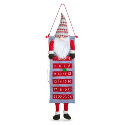 Calendar de perete de Advent - 3D cu elf scandinav - textil - 100 x 28 cm Best CarHome