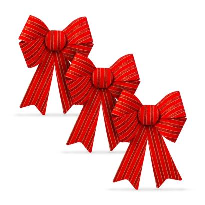 Decor Crăciun - fundiță - roșu - 10 x 13 cm - 3 buc/pachet Best CarHome