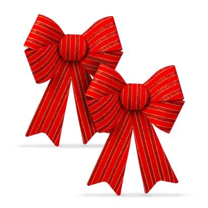 Decor Crăciun - fundiță - roșu - 13 x 17 cm - 2 buc/pachet Best CarHome