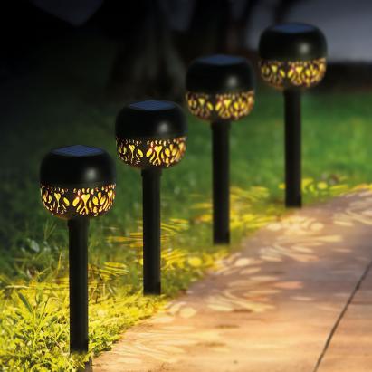 Lampă solară - 1 LED alb cald - 8 x 8 x 38 cm Best CarHome