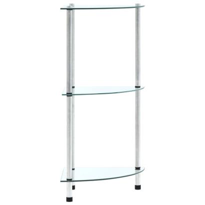 Raft cu 3 niveluri, transparent, 30x30x67 cm, sticlă securizată GartenMobel Dekor